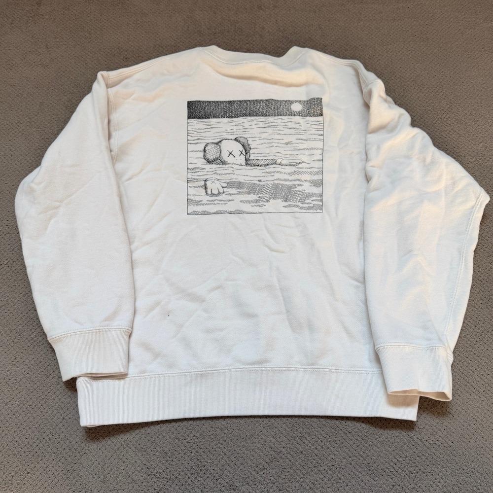 Uniqlo UT x KAWS Tokyo First Sweatshirt‎ Cream White 2021 Mens Size M